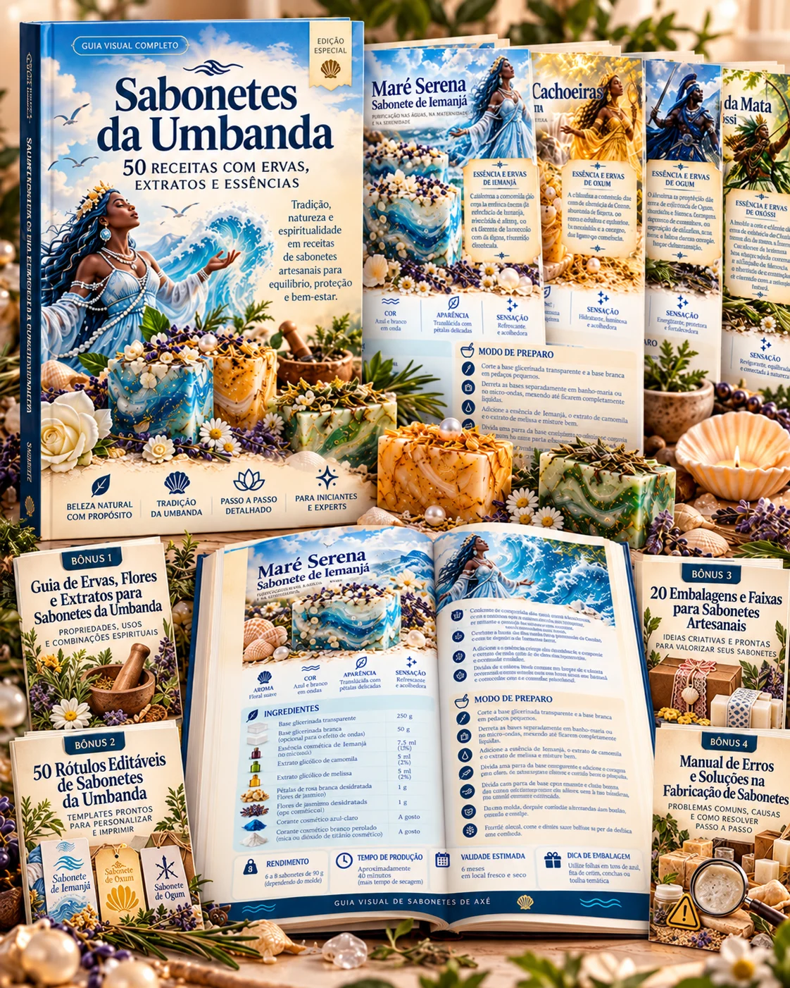 Mockup do material Sabonetes da Umbanda